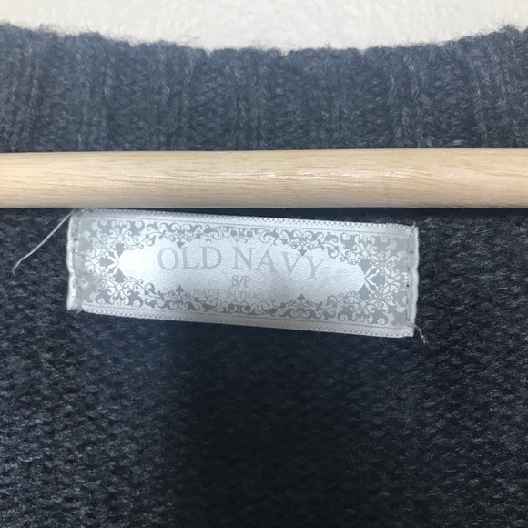 OLD NAVY V Neck Cable Knit Pullover Charcoal Grey - Picture 3 of 8